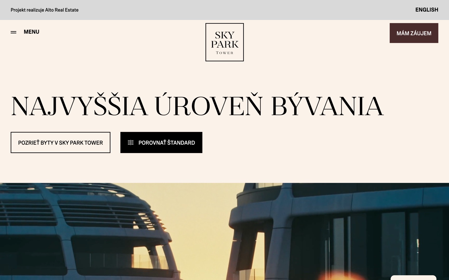 Sky Park Tower – web projektu